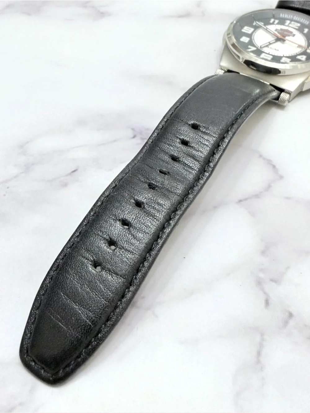 Bulova Harley-Davidson Men's Watch 43mm Stainless Steel Leather Strap 76B156